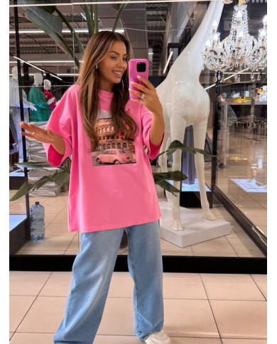 T-shirt damski ROMA - Róż