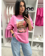 T-shirt damski ROMA - Róż